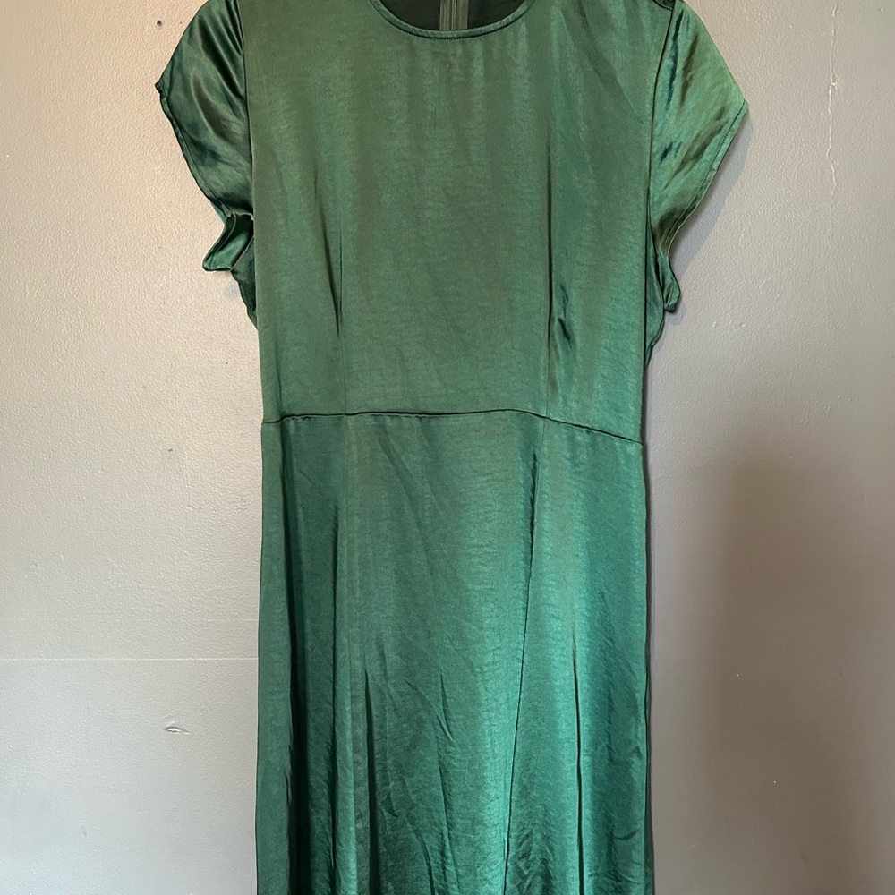 Green Satin Maxi Dress